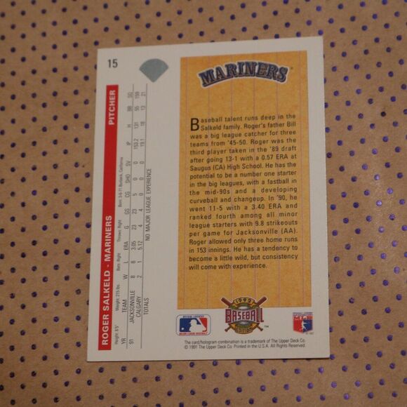 Roger Salkeld #15 Baseball Card - Picture 2 of 2